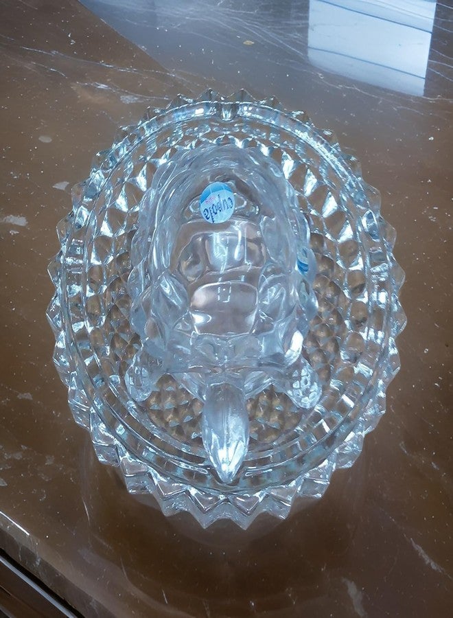 Salvus APP SOLUTIONS Crystal Turtle with Crystal Plate for Vastu, Pooja & Home Table Décor | Feng Shui Showpiece | Attract Good Luck & Success | Perfect for Gifting & Home, Table Decor - Image 1